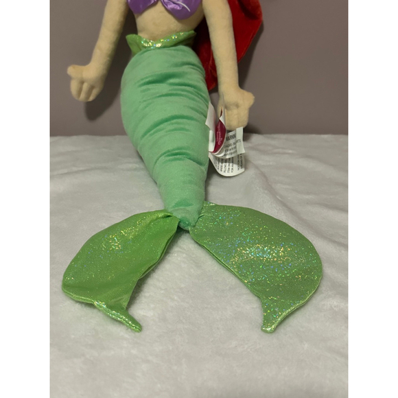 Disney Princess Ariel Little Mermaid Plush Doll 20" Red Hair Green Tail Jay - Picture 4 of 5